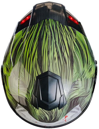 KOV Casco Abatible Joker Guasón Moto DC Comics Led + Lentes (M)
