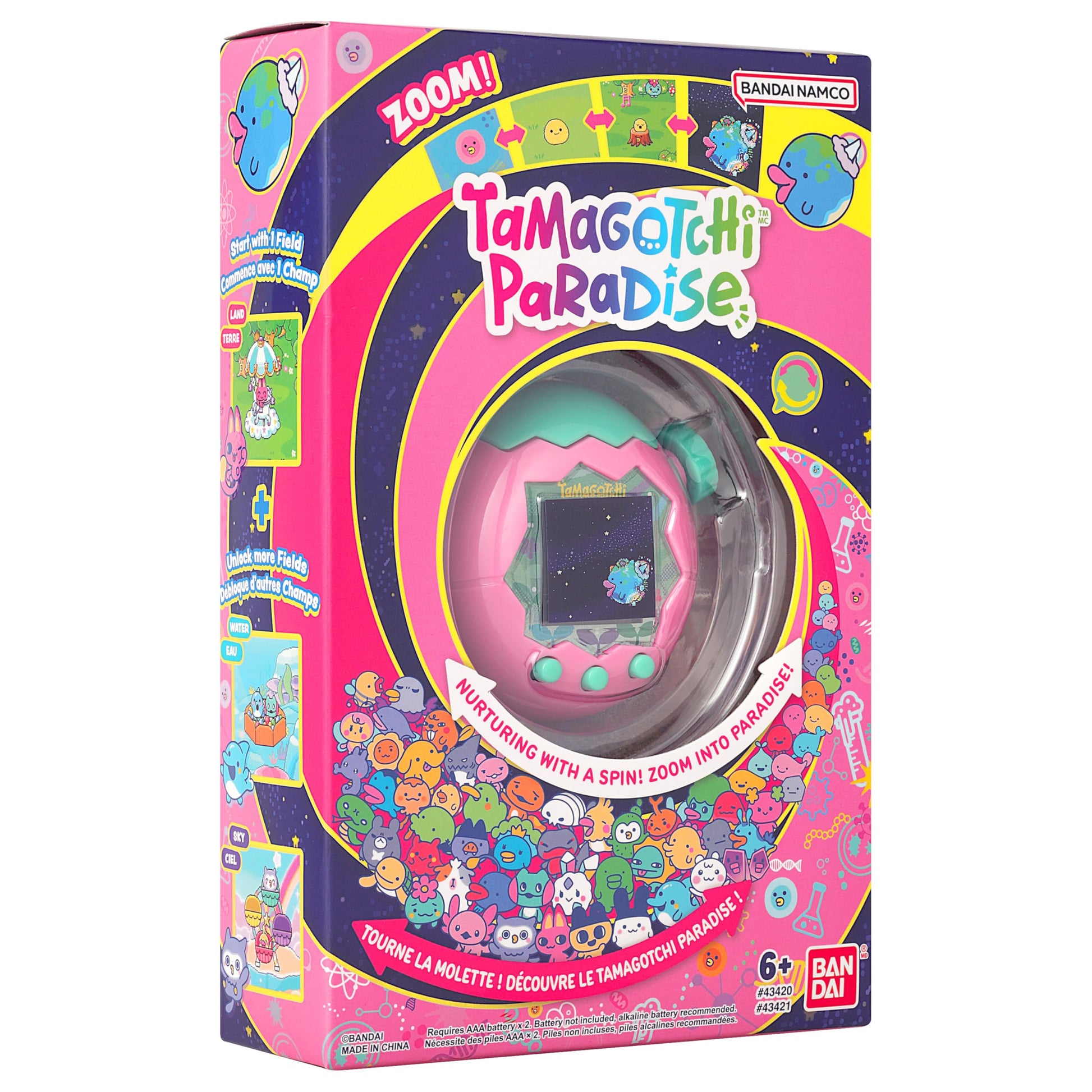 TAMAGOTCHI Paradise Tierra Mascota Electrónica Virtual a Color + 50,000 Personajes para Niños Juguete Interactivo Original