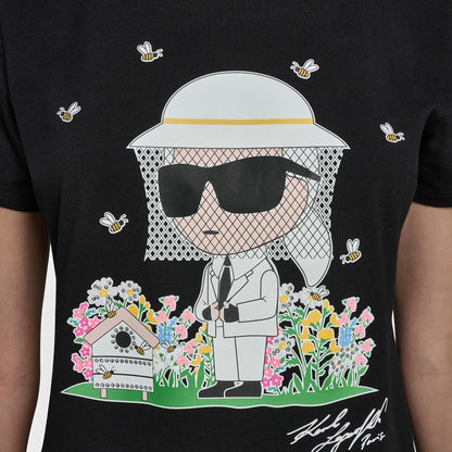 Karl Lagerfeld - Playera de Manga Corta con Cuello Redondo para Mujer