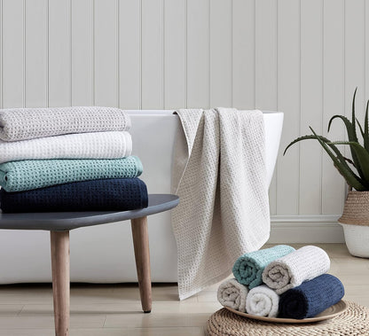 Tommy Bahama - Toallas de baño, decoración de baño de algodón Altamente Absorbente, Baja Pelusa y Resistente a la decoloración, Certificado Oeko-Tex (Blanco del Pacífico Norte, 6 Piezas)