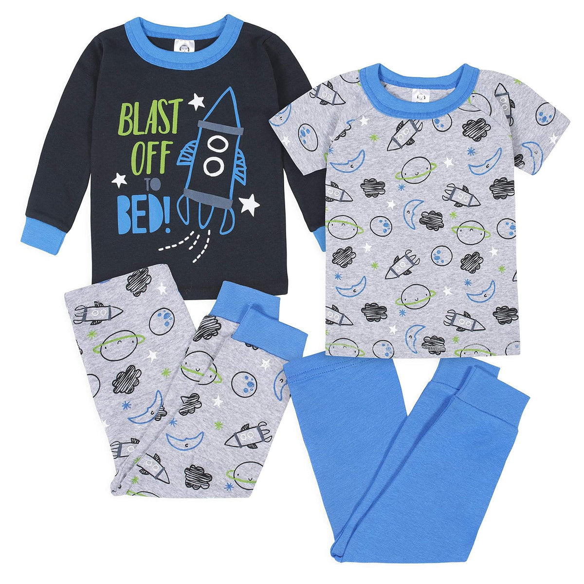 Gerber Conjunto de Pijama de 4 Piezas para Bebé - 18 Meses - Azul (Space Blue)