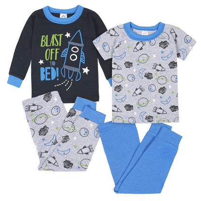 Gerber Conjunto de Pijama de 4 Piezas para Bebé - 18 Meses - Azul (Space Blue)