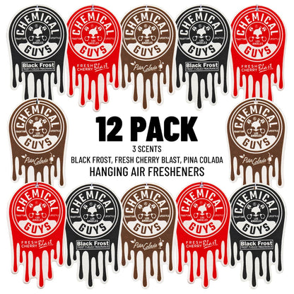 Chemical Guys AIR40404 Ambientadores Colgantes Pack de Aromas Variados para Auto y Hogar, 12 Piezas
