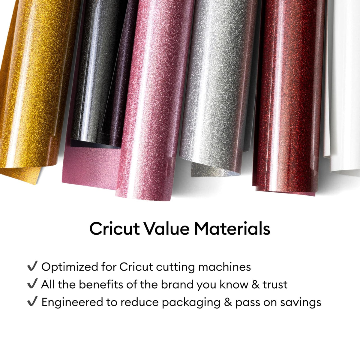 Cricut | Vinilo Termoadhesivo Value con Glitter | Vinilo de transferencia de calor HTV