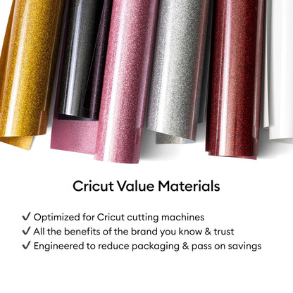Cricut | Vinilo Termoadhesivo Value con Glitter | Vinilo de transferencia de calor HTV