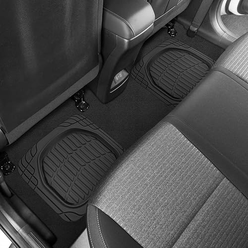 Motor Trend flextough Tortuga - Alfombrillas de Goma Resistente para Automóvil SUV Van & Truck - Todo Tipo de Clima protección - Plato Hondo (Negro), Negro