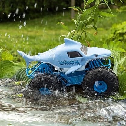 Monster Jam, camión monstruo todoterreno Megalodon STORM oficial por control remoto, a escala 1:15