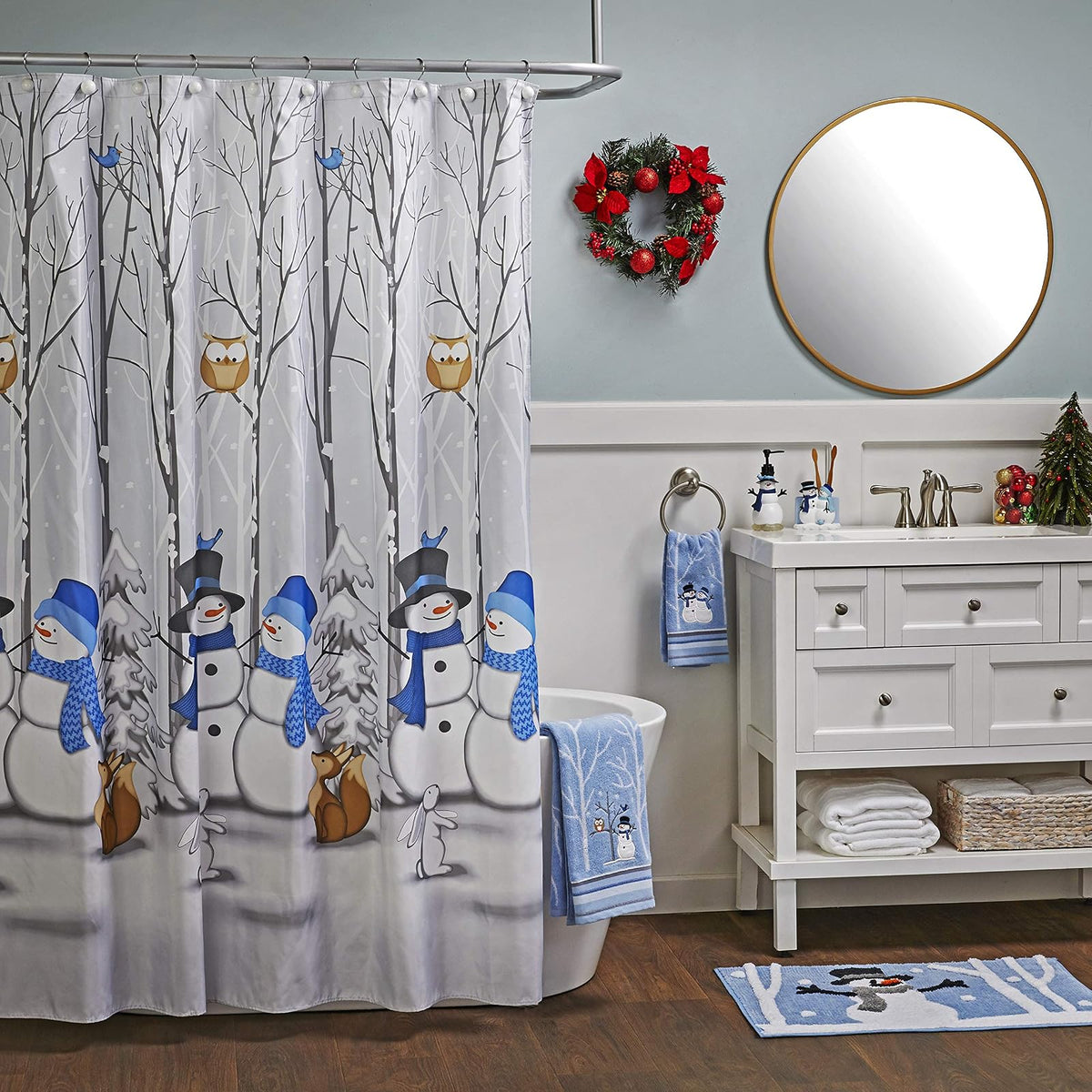 SKL Home Christmas/Winter Friends - Soporte para Cepillo para Polvo de Dientes, Color Azul