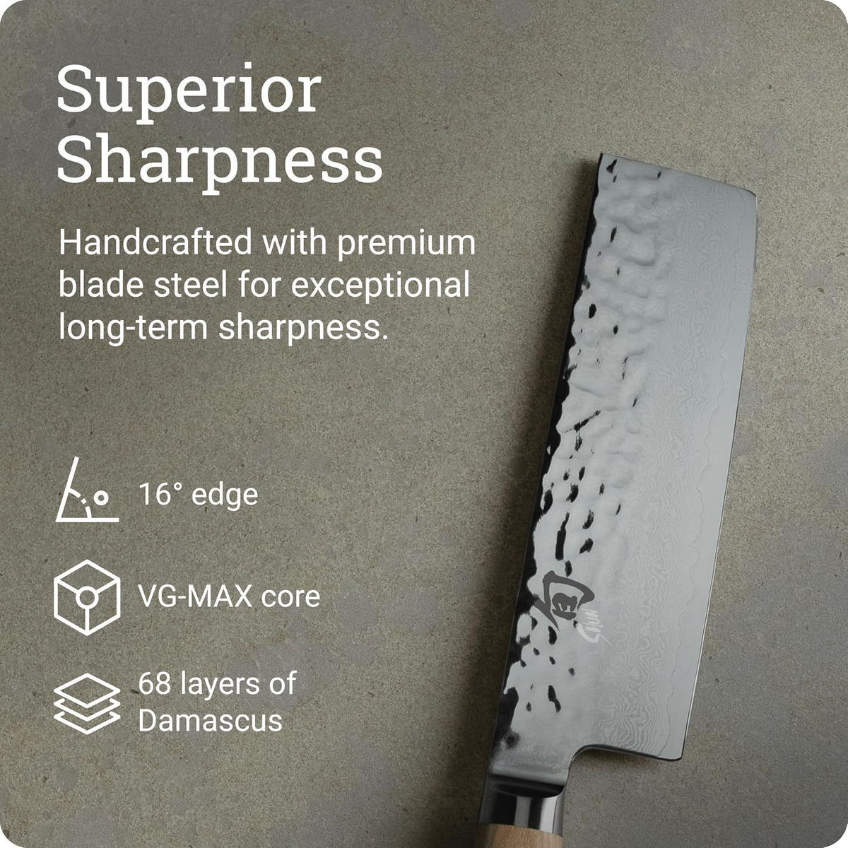 Shun Premier Blonde - Cuchillo Nakiri de 5.5 pulgadas, cuchillo japonés hecho a mano, núcleo VG-MAX con revestimiento de acero inoxidable Damasco, mango Pakkawood, herramienta de corte para chefs