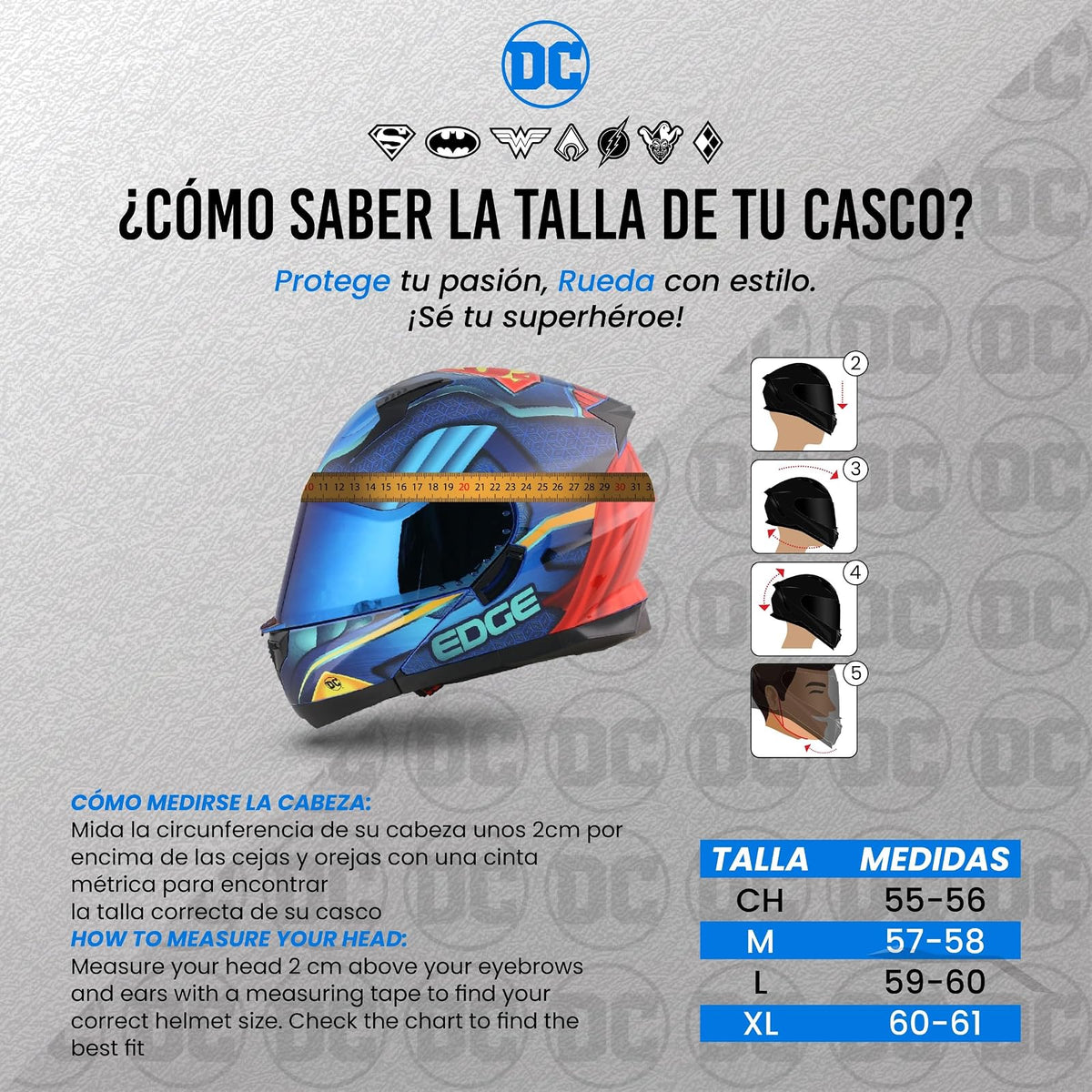 Casco Modular - DC - Visor Anti Baho Motocicleta Marca Edge - Visor Doble ANTIVAHO Certificado Dot Moto - Cascos Motocross Pegatina Pegatinas Protector Mujer Hombre (Mujer Maravilla Mate, M)