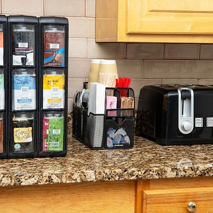 Mind Reader - Organizador de condimentos para café, Malla Negra, 1, 1