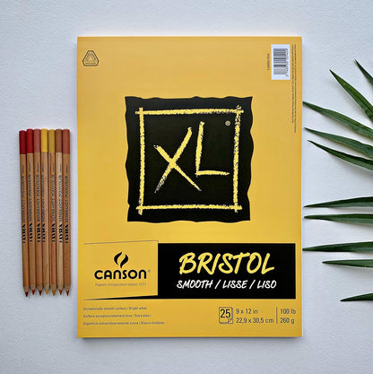 Canson Papel Bristol de la Serie XL, Suave, Almohadilla Plegable, 11 x 14 Pulgadas, 25 Hojas (260 g) – Papel de Artista para Adultos y Estudiantes – marcadores, bolígrafo y Tinta