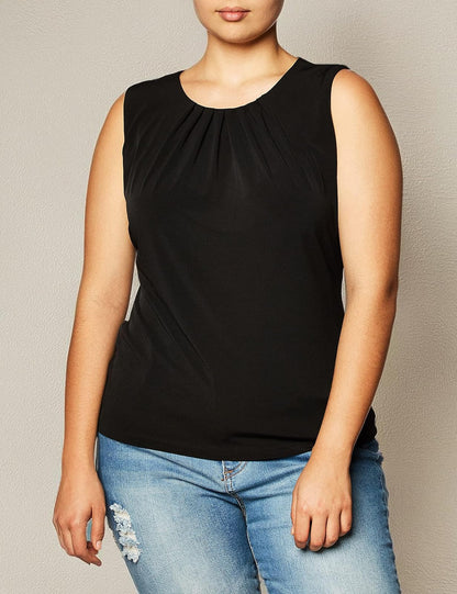 Calvin Klein Camisola sin Mangas con Cuello Plisado para Mujer