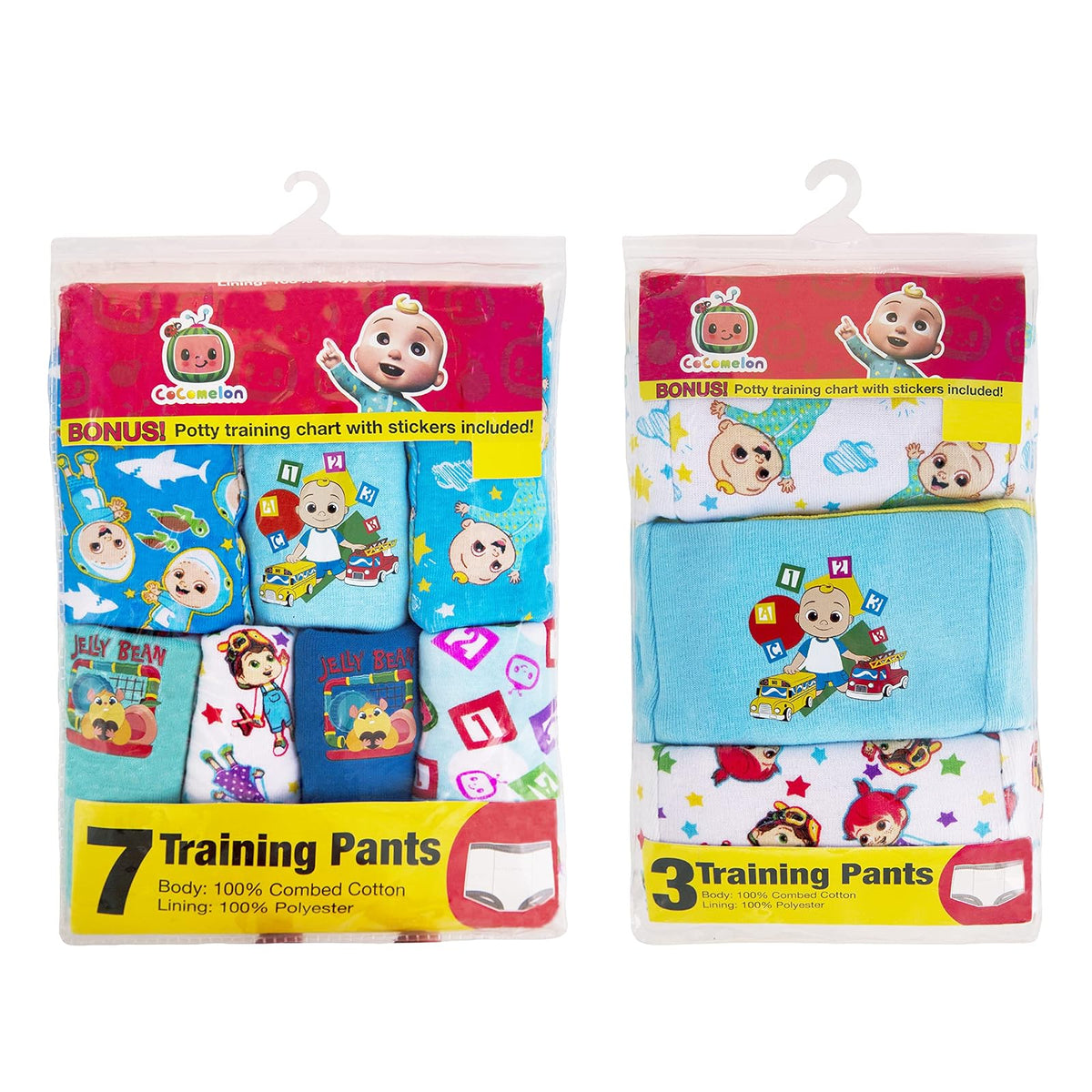 Coco Melon Multipack de Pantalones de Entrenamiento para IR al baño Ropa Interior de formación para bebés y niños pequeños para bebés Unisex