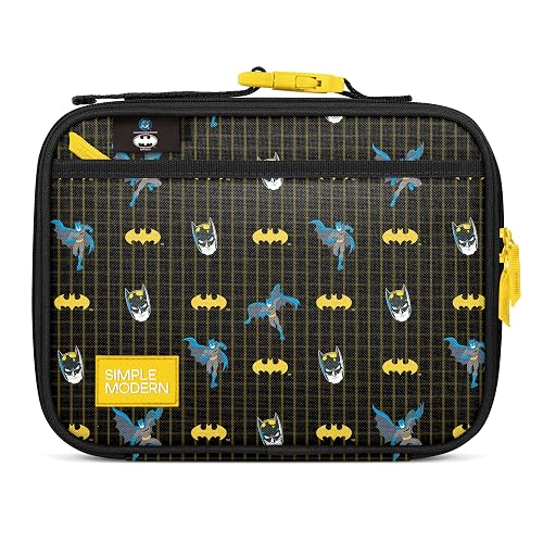 Simple Modern DC Comics - Lonchera para niños para la escuela, bolsa de almuerzo reutilizable con aislamiento para niños, niñas y niños, bolsillos exteriores e interiores | Colección Hadley | Iconos