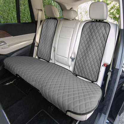 FH Group FH1028GRAY-AVC Juego de Cojines de Asiento Trasero de Piel Sintética Ajuste Universal, Gris
