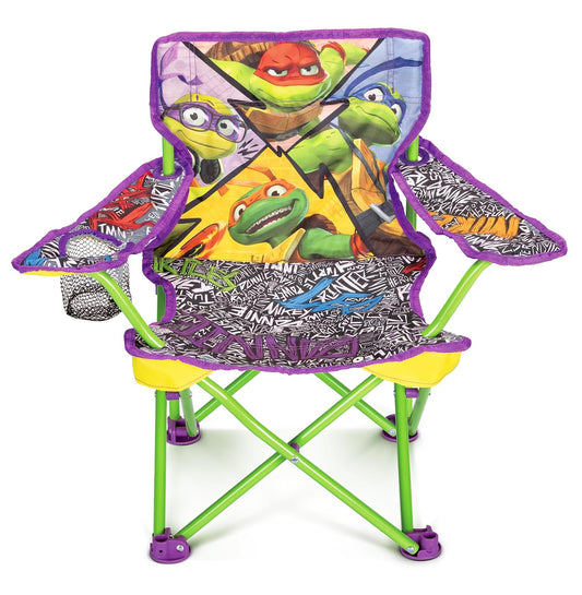Teenage Mutant Ninja Turtles - Silla plegable para niños, para camping, deportes o patio, con bolsa de transporte, niños pequeños de 24 m