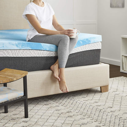 SEALY SealyChill™ - Colchón de Espuma viscoelástica de 2 Pulgadas, Funda Lavable Resistente a los alérgenos, tamaño Queen (F02-00159-QN0), Color Blanco