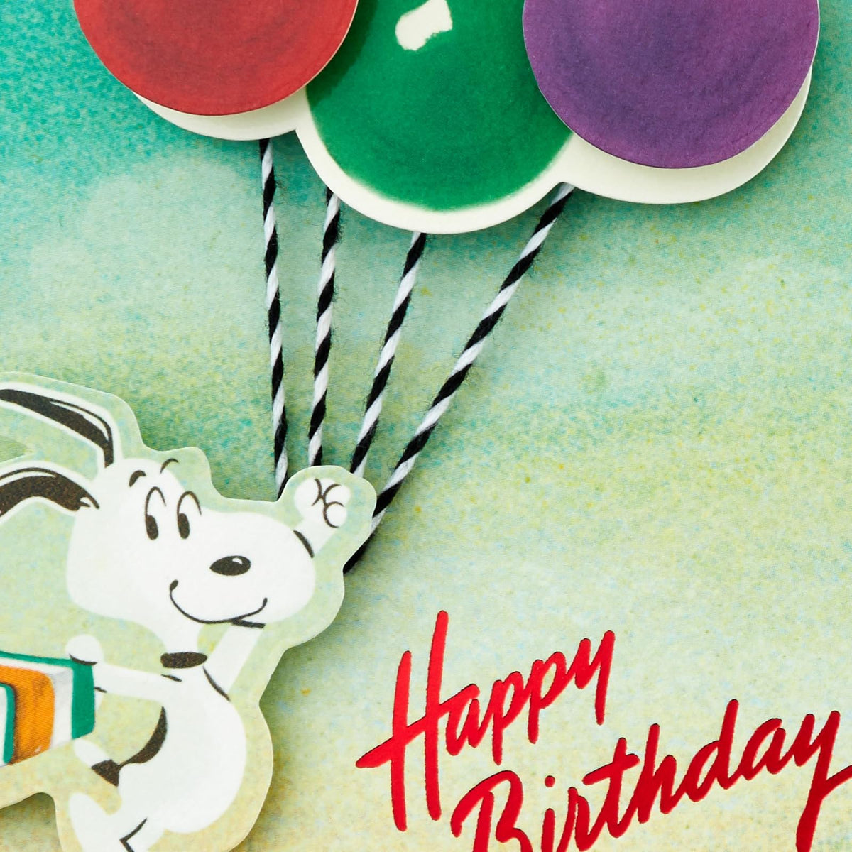Hallmark Peanuts Tarjeta de cumpleaños (Snoopy, globos)