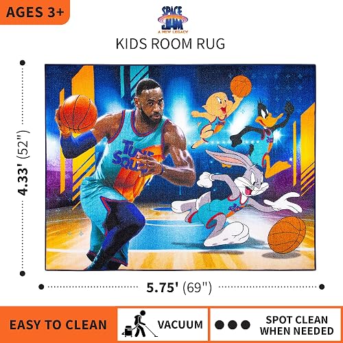 Franco - Alfombra Antideslizante para habitación Infantil, 69 x 52 Pulgadas, Space Jam 2 A New Legacy