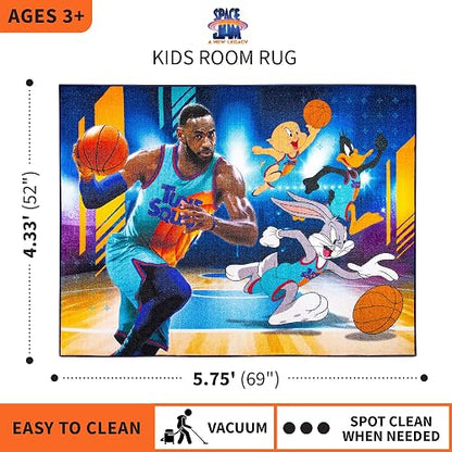Franco - Alfombra Antideslizante para habitación Infantil, 69 x 52 Pulgadas, Space Jam 2 A New Legacy