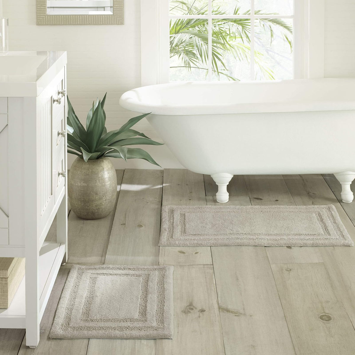 Tommy Bahama - Alfombras de baño, Alfombra de baño de algodón, Altamente Absorbente, diseño Inspirado en la Costa (Gris Isla, 2 Piezas)