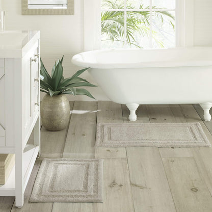 Tommy Bahama - Alfombras de baño, Alfombra de baño de algodón, Altamente Absorbente, diseño Inspirado en la Costa (Gris Isla, 2 Piezas)