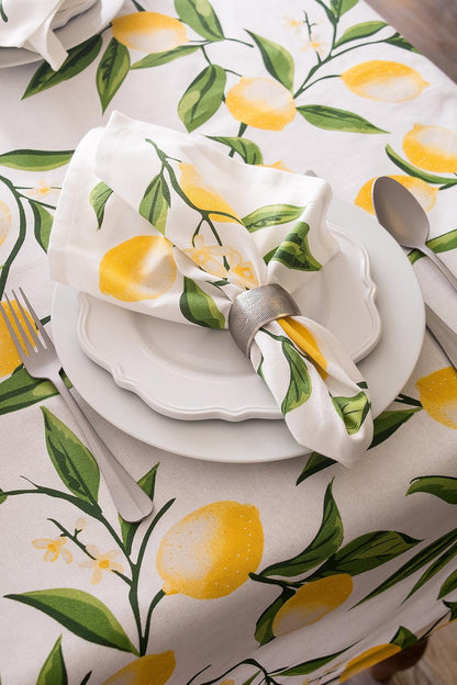 DII Mantel para Cena de Fiesta, Lemon Bliss, Redondo de 177.8 cm, 1, 1