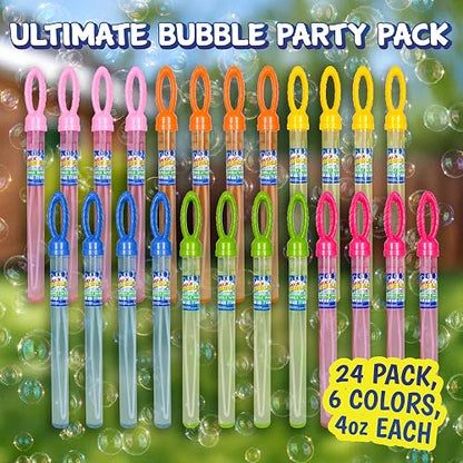 Maxx Bubbles - Paquete de 24 varitas de Burbujas a Granel de 14.6 Pulgadas para Juguete de Verano, Uso en Actividades al Aire última intervensión/Interiores, Suministros de Fiesta para niños, 2