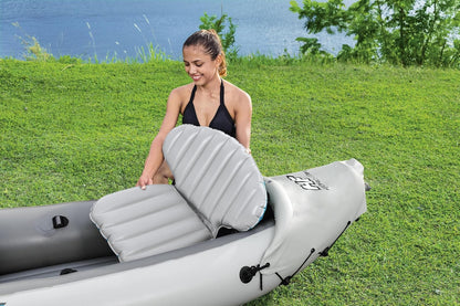 Bestway Hydro-Force - Juego de Kayak Inflable Rapid Elite para 2 Personas | Incluye Kayak, 2 paletas de Aluminio, Bomba de Mano, 2 Aletas y Bolsa de Transporte