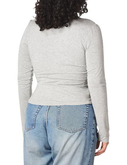 BCBGeneration Blusa para Mujer, Gris Jaspeado, L, Gris Jaspeado, L