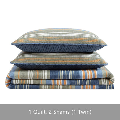 Eddie Bauer Cotton Quilt Set, King, Yakima Valley | Materiales de calidad, tacto suave y cómodo, construcción duradera, fácil cuidado, lavable a máquina