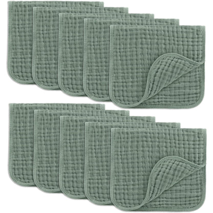 Comfy Cubs Paños de Muselina para Eructar, 100% Algodón, 6 Capas Absorbentes - Fern - 10-Pack 20"X10"