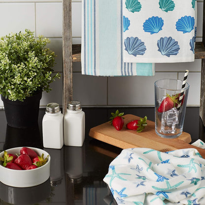 DII Fouta Beach House Vibes Collection - Juego de Ropa de Cocina, Juego de paños de Cocina, Peine de Playa, 3 Piezas