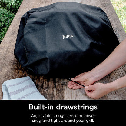 Ninja Woodfire Cover - Cubierta para Exteriores de Alta Calidad, Compatible con Parrillas Woodfire (Serie OG700), Resistente al Agua, Tela antidecoloración, Ligera, Negra, 19 x 24 x 13 pies