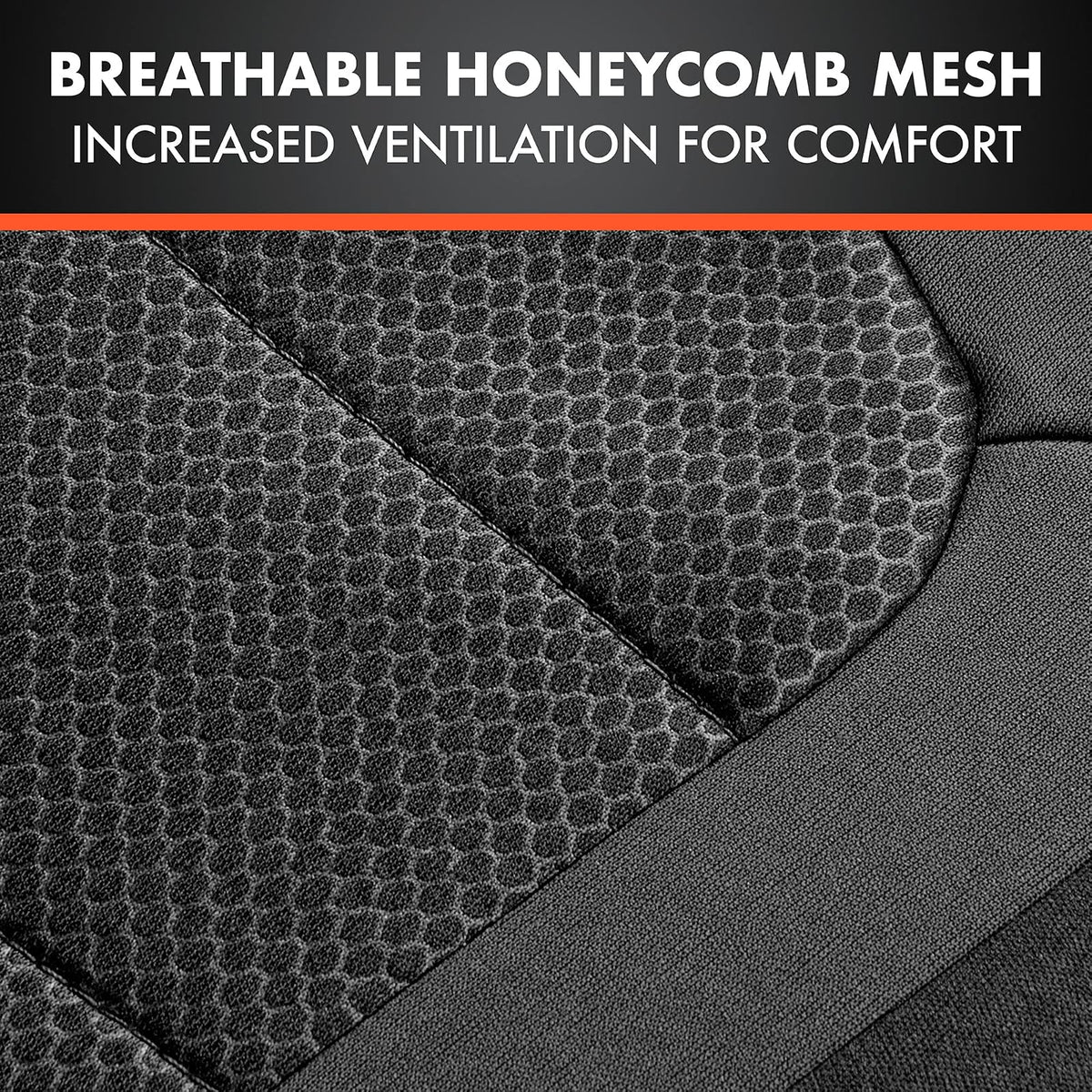 BDK - Juego completo de fundas de asiento de automóvil CarXs FreshMesh con detalles en color carbón: fundas de malla para asientos delanteros con protector de asiento trasero dividido, fundas interiores para automóviles, furgonetas y SUV