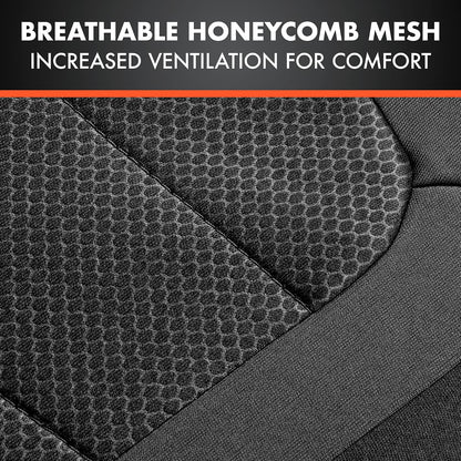 BDK - Juego completo de fundas de asiento de automóvil CarXs FreshMesh con detalles en color carbón: fundas de malla para asientos delanteros con protector de asiento trasero dividido, fundas interiores para automóviles, furgonetas y SUV