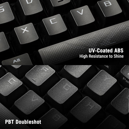 ASUS ROG Strix Scope II X Teclado Gaming, NX Snow V2, PBT, RGB | Teclado gaming con switches ROG NX Snow V2 hot-swap, teclas PBT, espuma acústica, controles multifunción y reposamuñecas.