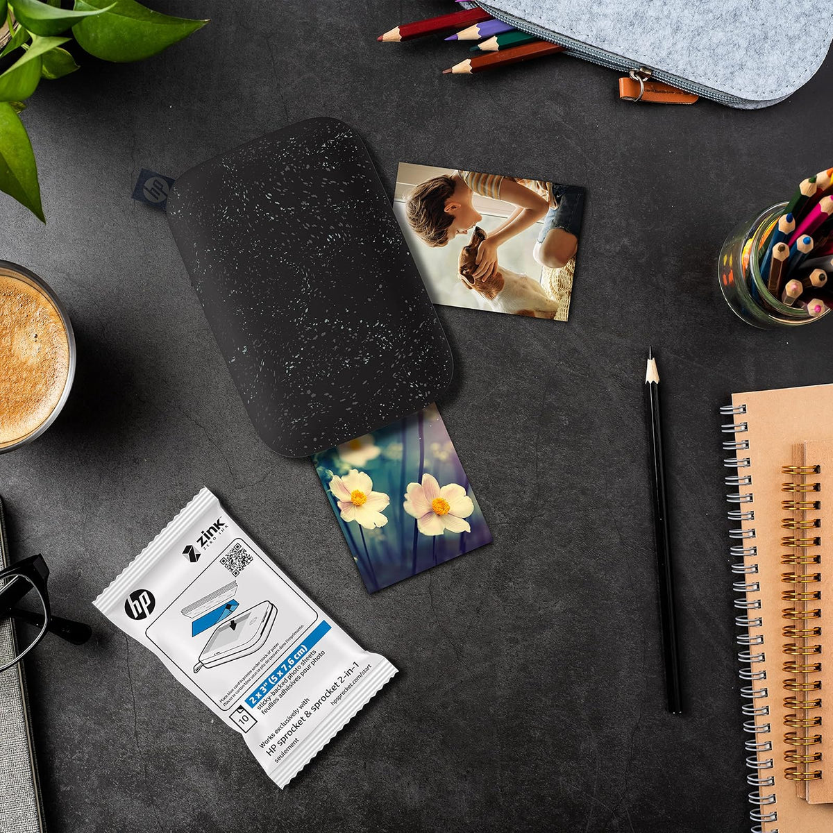 HP Sprocket 2x3" Premium Zink Sticky Back Photo Paper (50 Sheets) Compatible with HP Sprocket Photo Printers