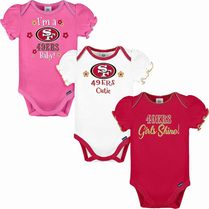 NFL Baby-Girls 3 Pack Short Sleeve Bodysuit