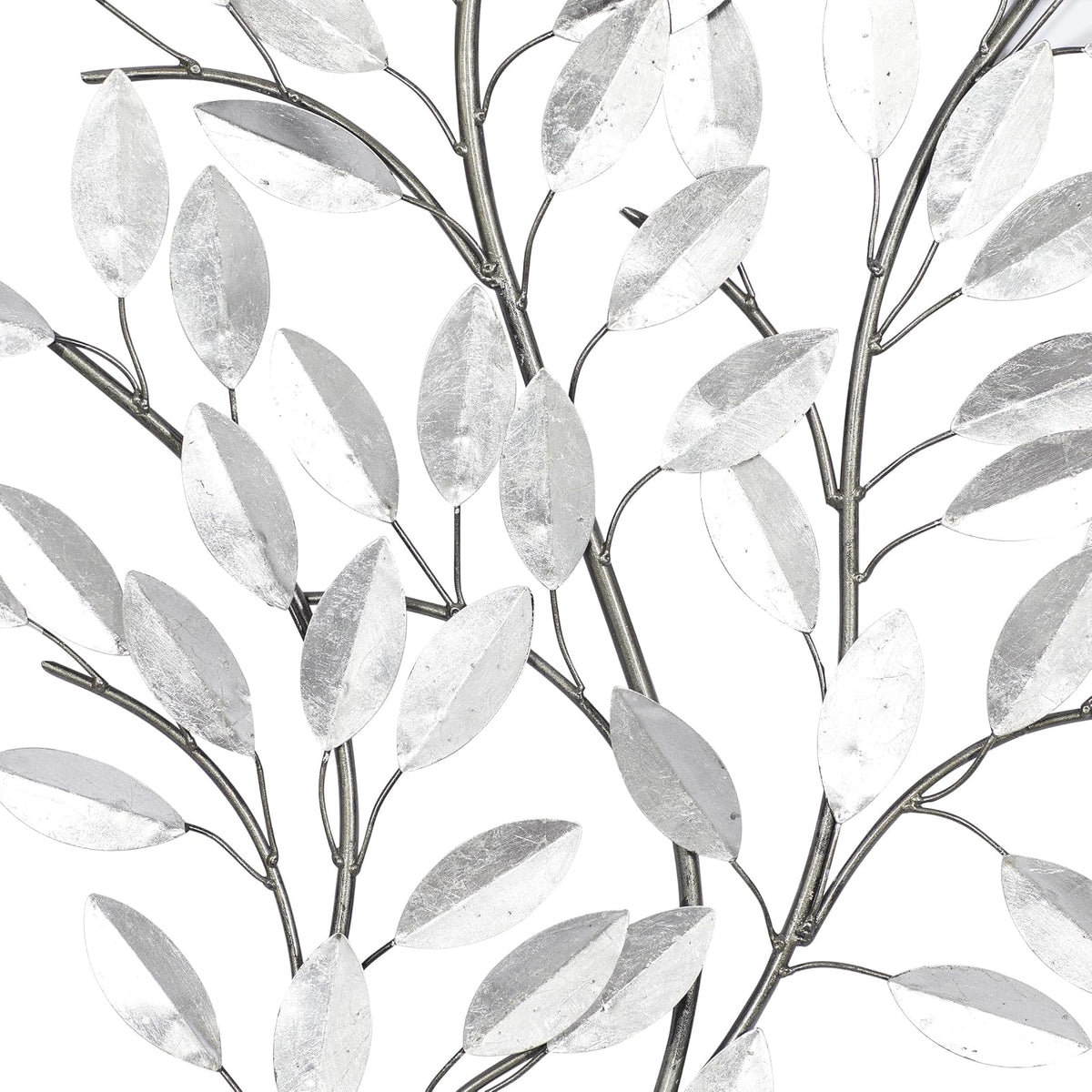 Benzara Deco 79 56848 Decoración de pared de metal notable, blanco, 25 pulgadas de largo x 2 pulgadas de ancho x 44 pulgadas de alto