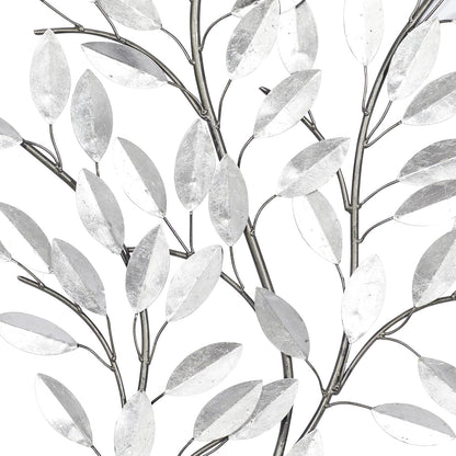 Benzara Deco 79 56848 Decoración de pared de metal notable, blanco, 25 pulgadas de largo x 2 pulgadas de ancho x 44 pulgadas de alto