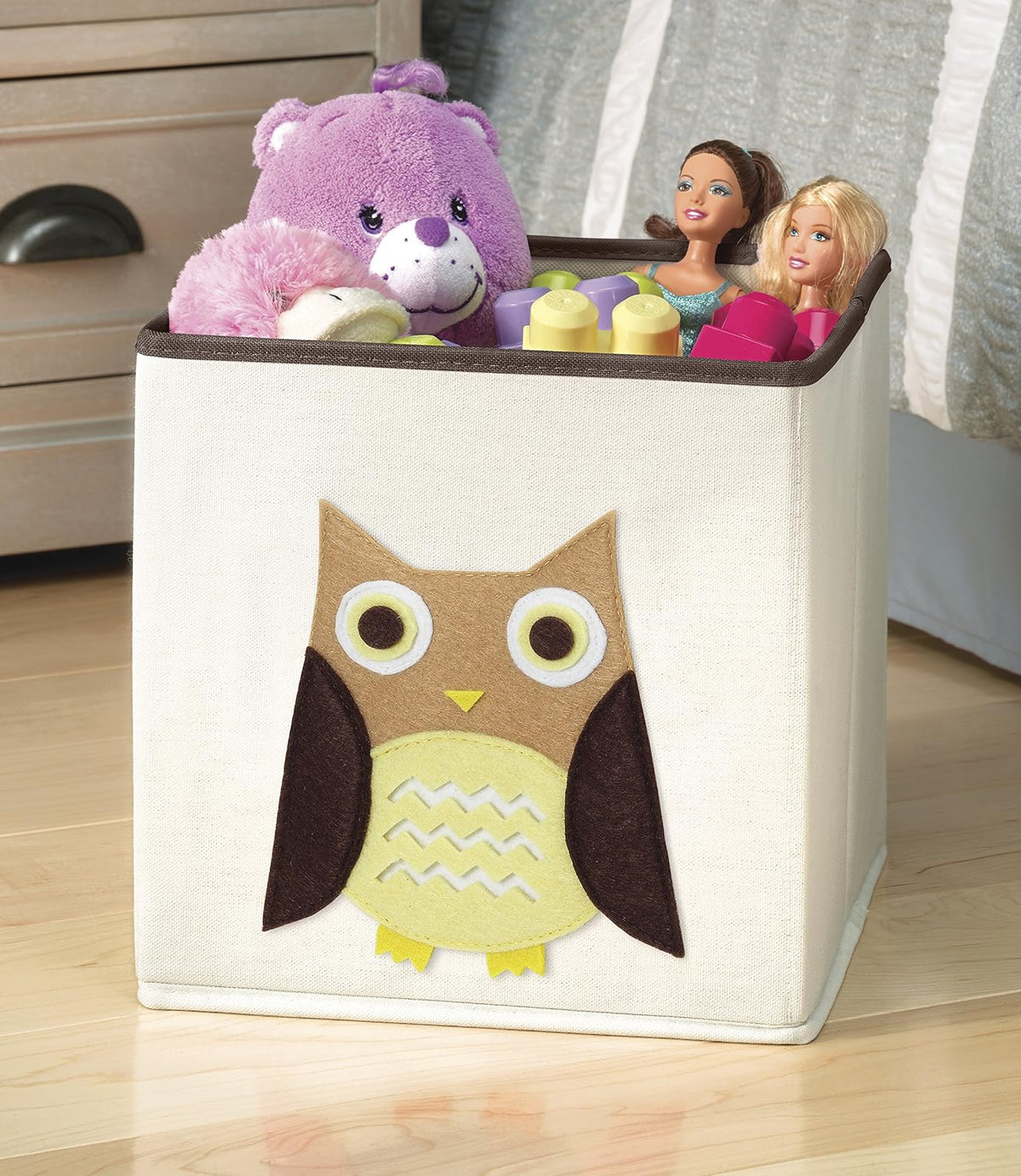 Whitmor cubeta Plegable de Lona para niños, búho café