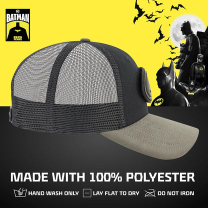 DC Comics Batman Trucker - Gorra de béisbol para Adultos con Borde Curvado, Color Negro, Talla única, Negro -, Talla única