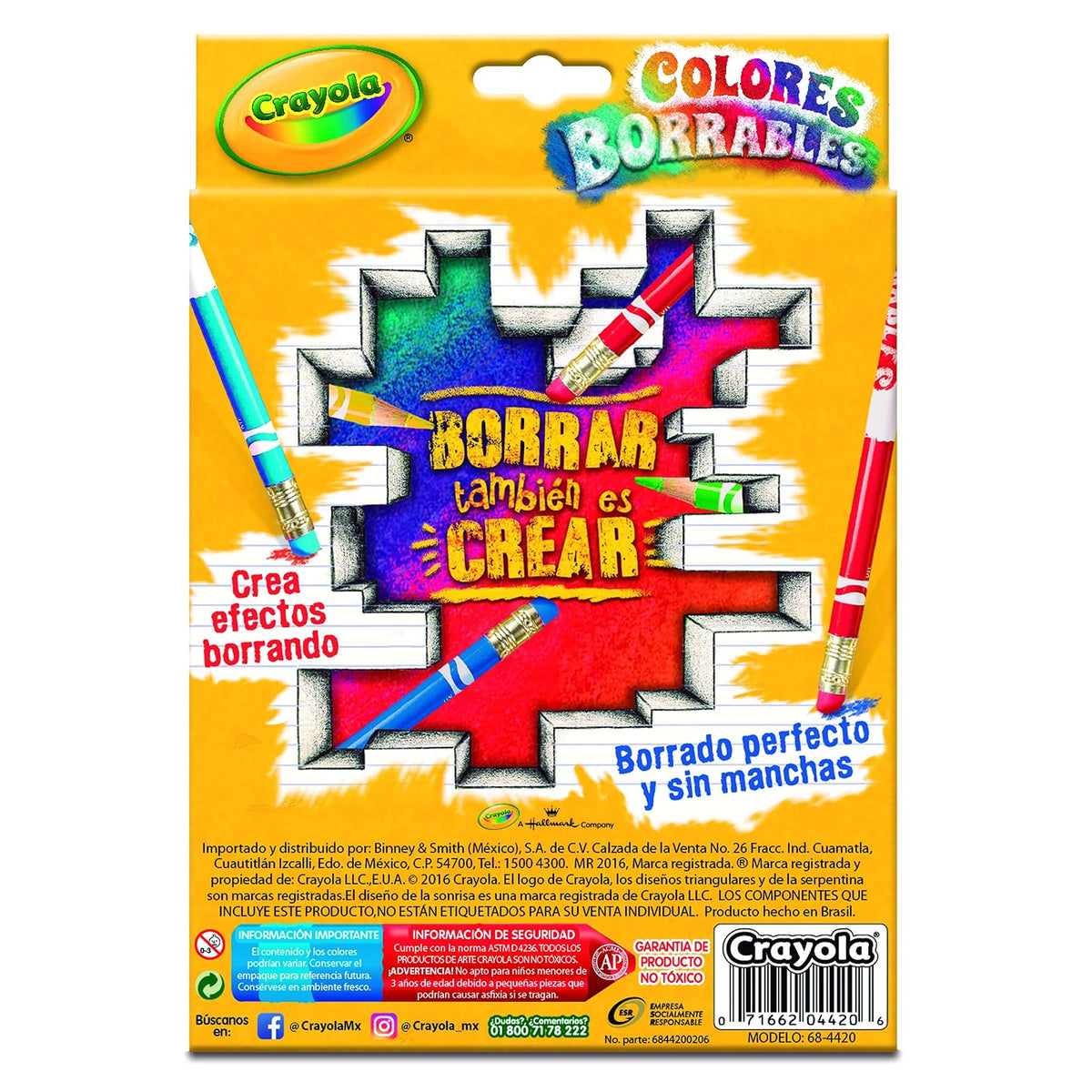 Crayola 20 Lápices de Color Borrables con Sacapuntas