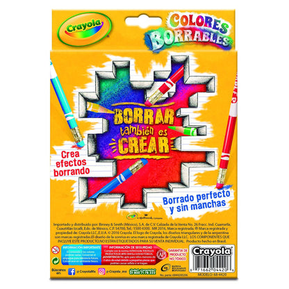 Crayola 20 Lápices de Color Borrables con Sacapuntas