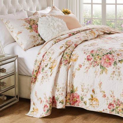 Greenland Home Fashions Grace Juego de edredón, Juego de Colcha, Calidad Premia, 3-Piezas King, Buttercup