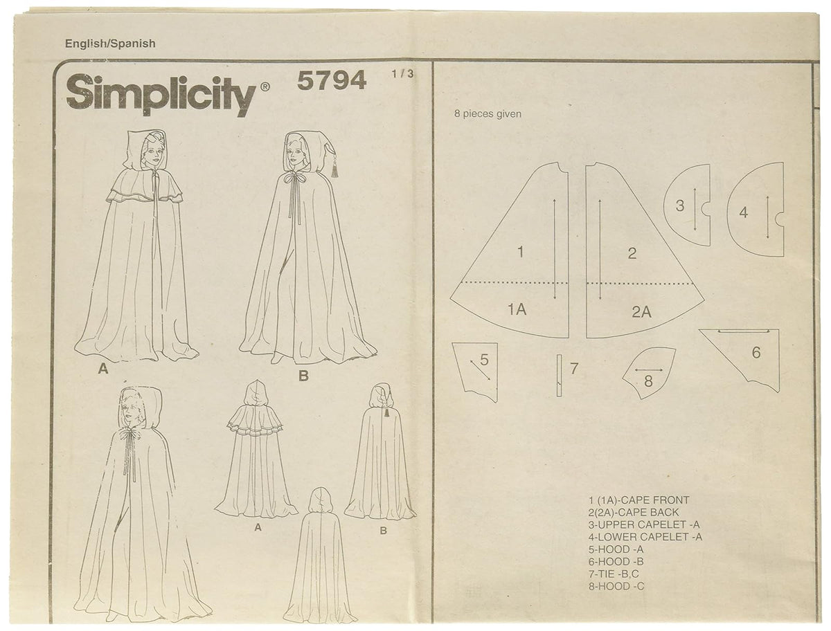 Simplicity Premium Pack Women's Cape Cosplay and Costume Sewing Patterns, Sizes XS-L