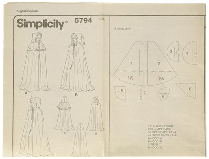 Simplicity Premium Pack Women's Cape Cosplay and Costume Sewing Patterns, Sizes XS-L