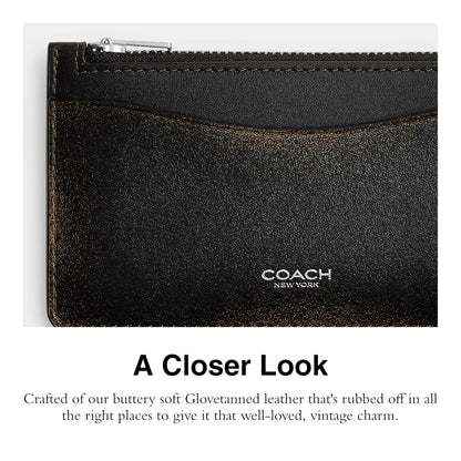 COACH - Funda pequeña con cierre, Negro marrón, One Size